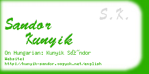 sandor kunyik business card